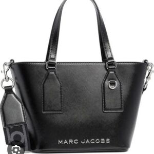 Marc Jacobs Black Leather Tote with Removable Strap